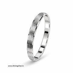 SHINING’s 925 Silver Kada for Men’s | Multi-Line Classic Design