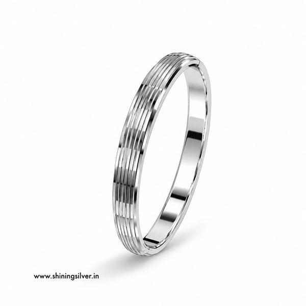 SHINING’s 925 Silver Kada for Men’s | Multi-Line Classic Design