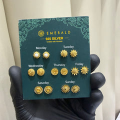 SHINING’s 7 Earrings set | Gold Plated | 925 Sterling Silver
