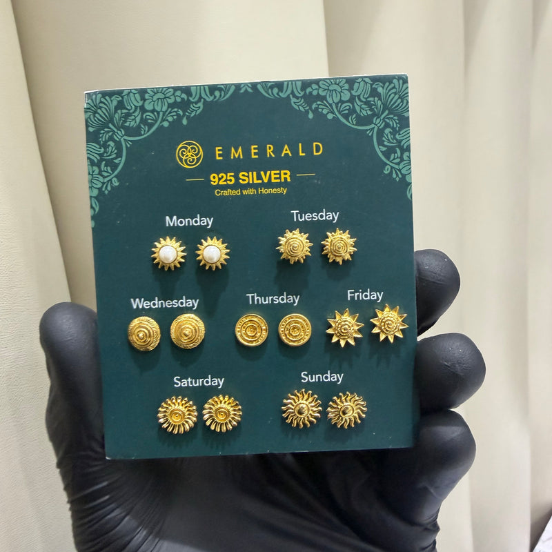 SHINING’s 7 Earrings set | Gold Plated | 925 Sterling Silver