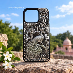 SHINING’s 925 Silver Peacock Mobile Cover