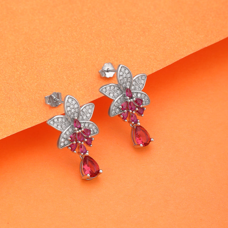 Ruby Red Earrings | 925 Sterling Silver