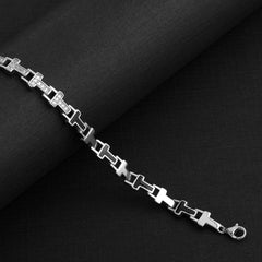 925 sterling silver men's contemporary design bracelet - Shining Silver.in