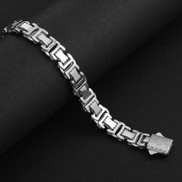 925 sterling silver sparkling men's bracelet - Shining Silver.in