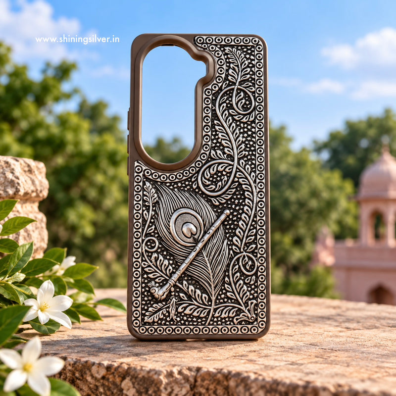 SHINING’s 925 Silver Krishna Flute Mobile Cover
