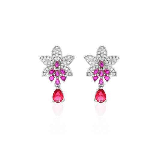 Ruby Red Earrings- 925 Sterling Silver