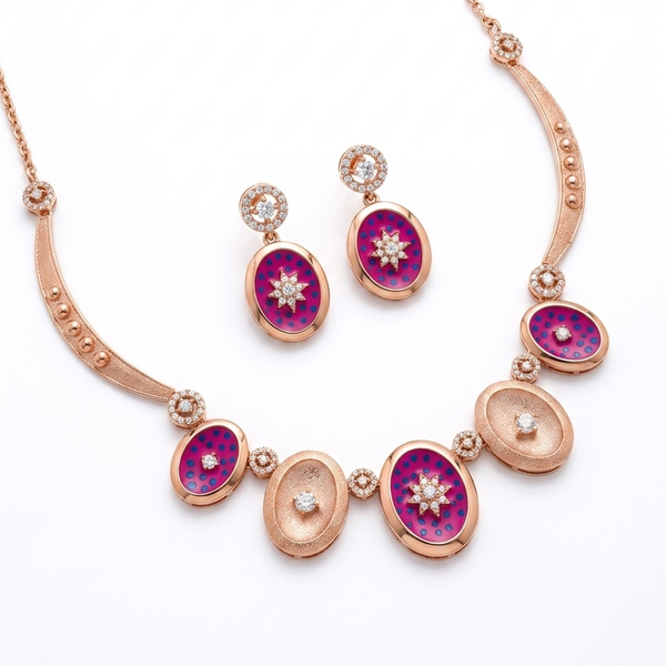 925 Silver Necklace | Rosegold Plating | Calestia Collection