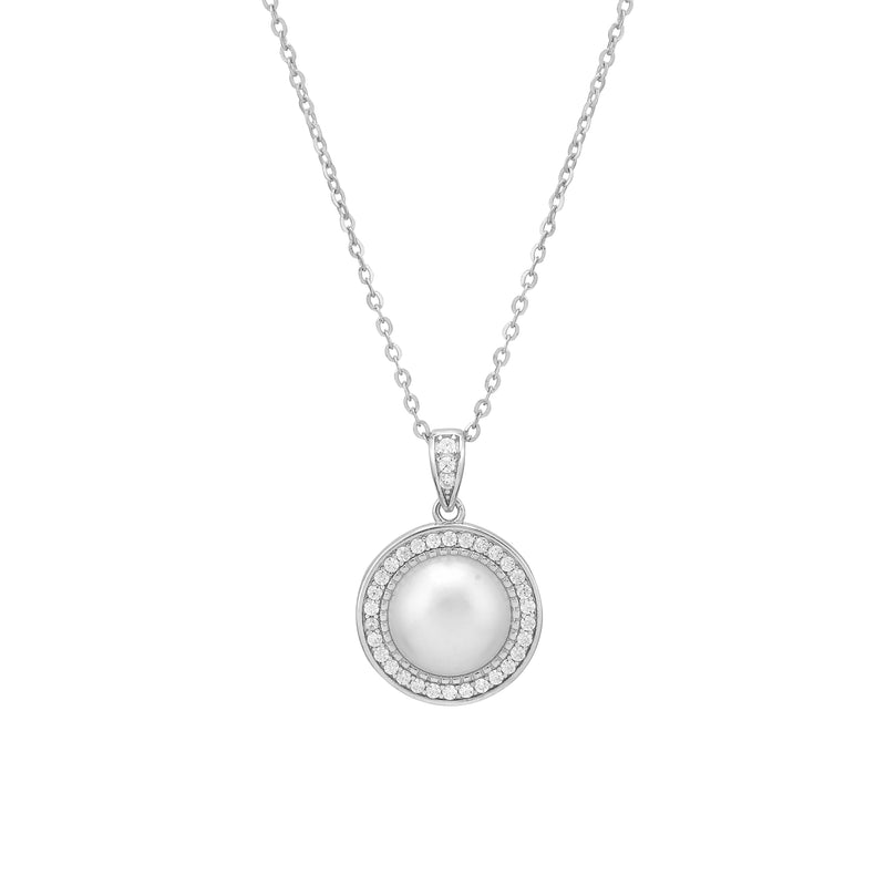 Pearl Pendent With Link Chain- 925 Sterling Silver