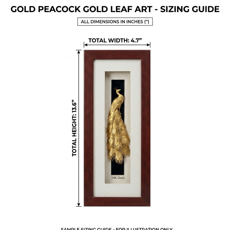 Peacock 24K Gold Wall Hanging Display
