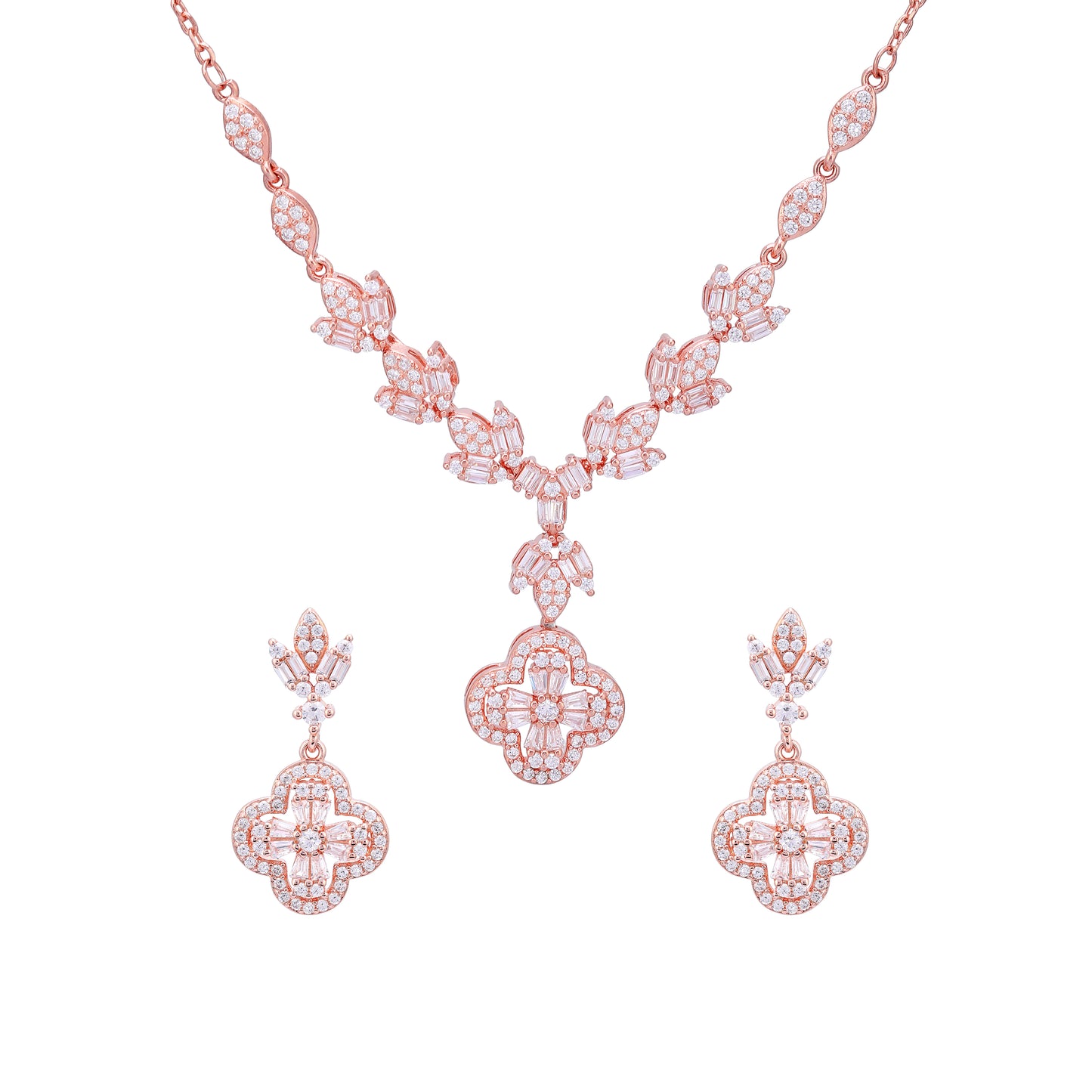 Rose Necklace- 925 Rosegold Plated Silver