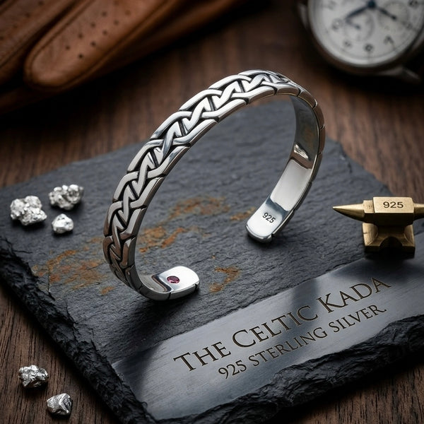 The Celtic Kada | Cuff Style Silver Kada for Men | 925 Sterling Silver