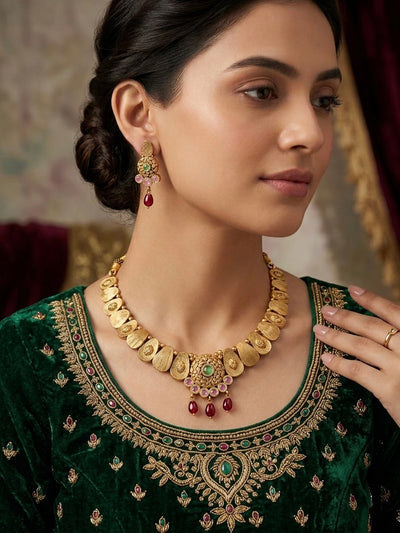 SHINING’s Antique Necklace In Gold Made with Silver | 925 Pure Silver | The Gilded Chapter