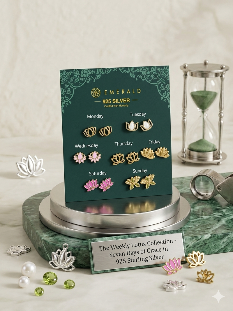 SHINING’s 7 Earrings set | Gold Plated | 925 Sterling Silver
