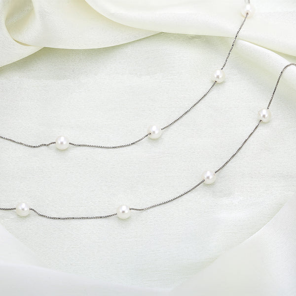 SHINING's Pearl Anklet- 925 Sterling Silver