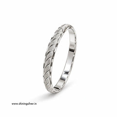SHINING’s 925 Pure Silver Men’s Kada | Leaf Design | 45g