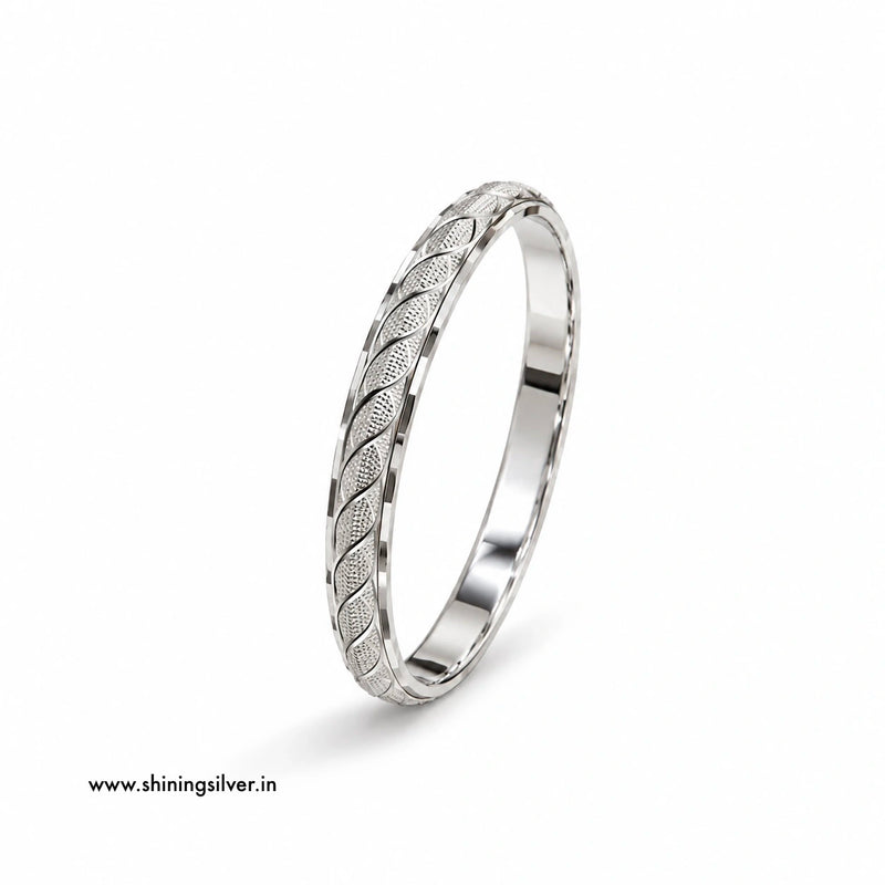 SHINING’s 925 Pure Silver Men’s Kada | Leaf Design | 45g