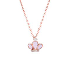 Crown Pendent with pearl work  -925 Rosegold plated silver 