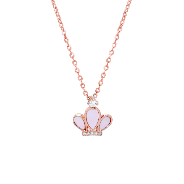 Crown Pendent with pearl work  -925 Rosegold plated silver 