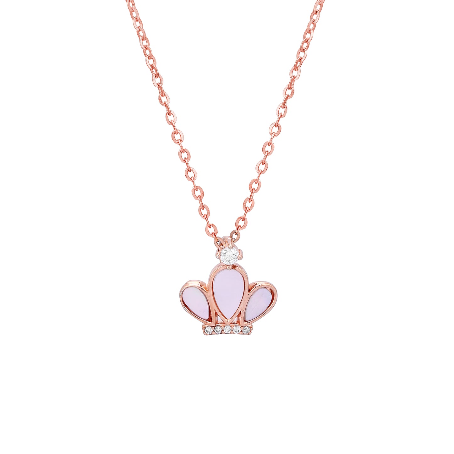 Crown Pendent with pearl work  -925 Rosegold plated silver 