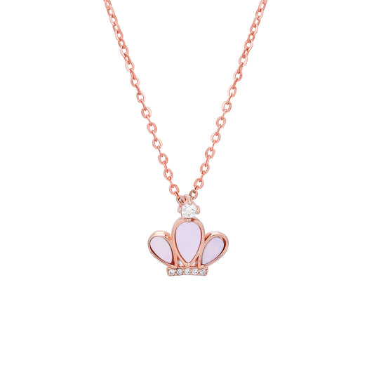 Crown Pendent with pearl work  -925 Rosegold plated silver 