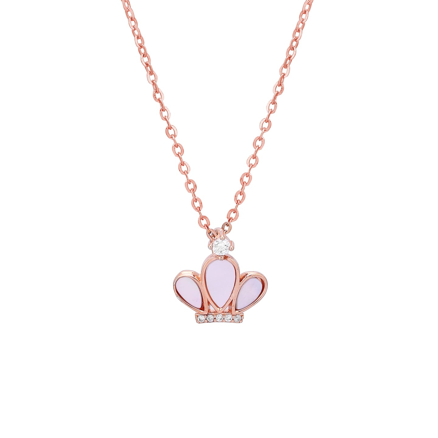 Crown Pendent with pearl work  -925 Rosegold plated silver 