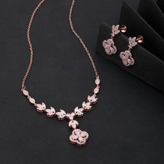 Rose Necklace- 925 Rosegold Plated Silver