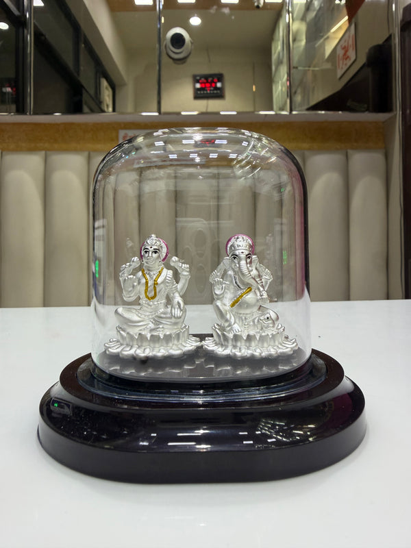 SHINING’s Ganesh-Lakshmi Silver Idol | 999 Pure Silver