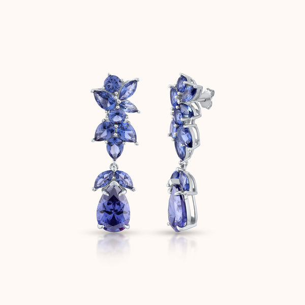 SHINING’s Blue Sapphire 925 Sterling Silver Earrings