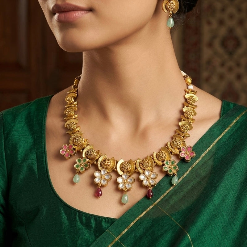 SHINING’s Antique Gold Necklace | 925 Pure Silver Base | The Gilded Chapter