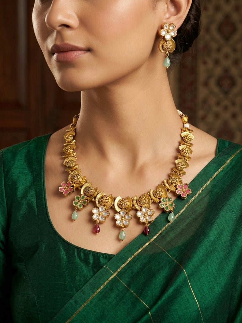 SHINING’s Antique Gold Necklace | 925 Pure Silver Base | The Gilded Chapter