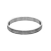 Mens Black Channel Style Studded Kada | 925 Sterling Silver