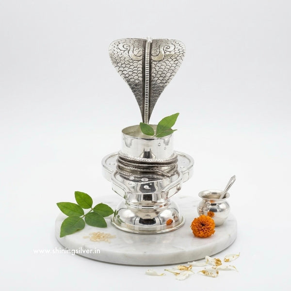 SHINING’s Silver Jalheri Shivling Stand 925 Pure Silver