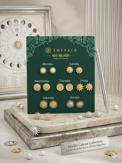 SHINING’s 7 Earrings set | Gold Plated | 925 Sterling Silver