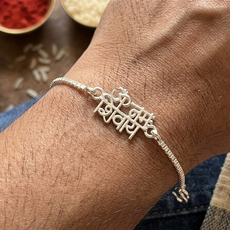 SHINING’s Silver Om Namah Shivay Rakhi