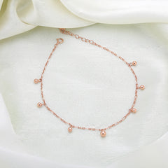 Single Rosegold Anklet- 925 Rosegold Plated Silver