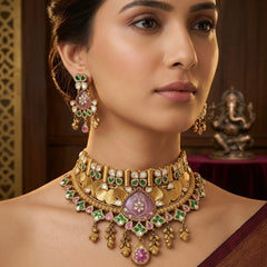 SHINING’s Antique Kundan Silver Set in Gold Plating | 925 Pure Silver | The Gilded Chapter