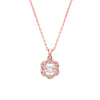 Shimmering Solitare Pandent With Ball Chain- 925 Rosegold Plated Silver