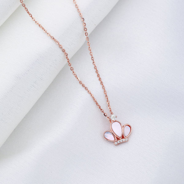 Crown Pendent with pearl work -925 Rosegold plated silver