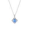 SHINING’s Aqua Blue Radient Pandent With Link Chain | 925 Sterling Silver