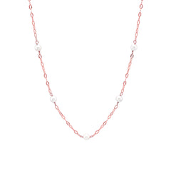 Rose Pearl Necklace Minimal Design- 925 Sterling Silver