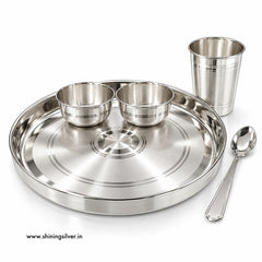 SHINING’s 925 Classic Pure Silver Dinner Set | Premium Silver Thali Set