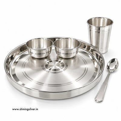 SHINING’s 925 Classic Pure Silver Dinner Set | Premium Silver Thali Set
