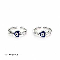 SHINING’s 925 Sterling Silver Evil Eye Toe Rings for Women & Girls