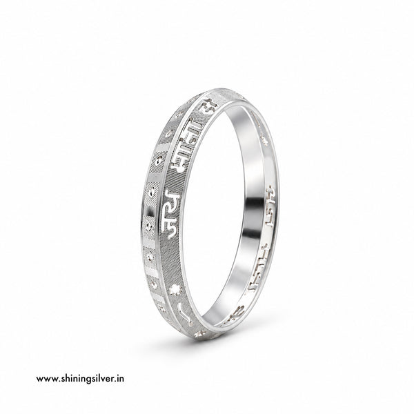 SHINING’s Jai Mata Di Men’s Engraving Kada | 925 Pure Silver