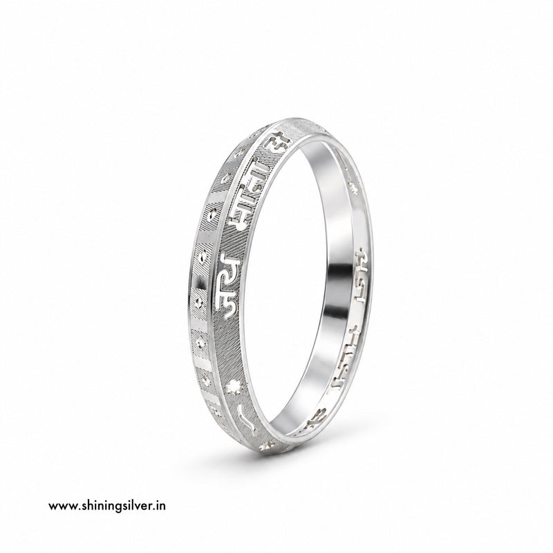 SHINING’s Jai Mata Di Men’s Engraving Kada | 925 Pure Silver