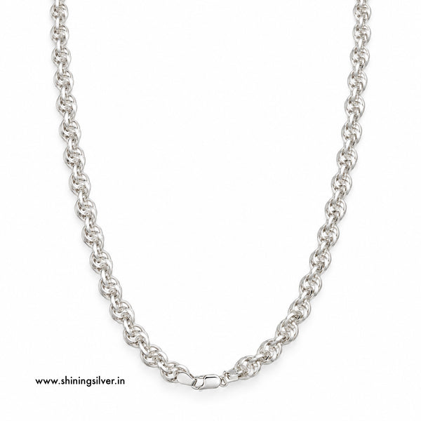 SHINING’s 925 Sterling Silver Hollow Chain for Men