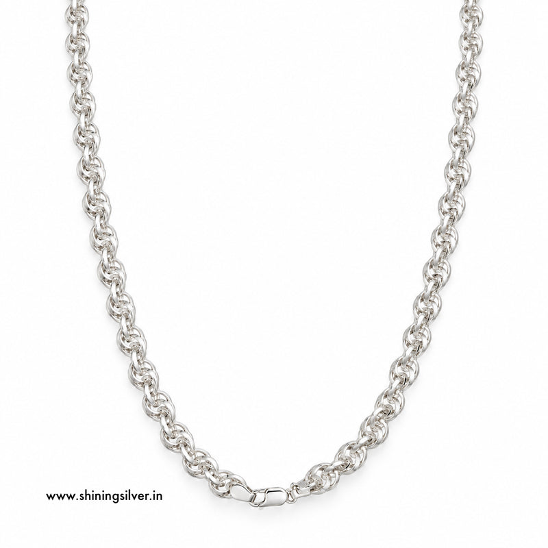 SHINING’s 925 Sterling Silver Hollow Chain for Men