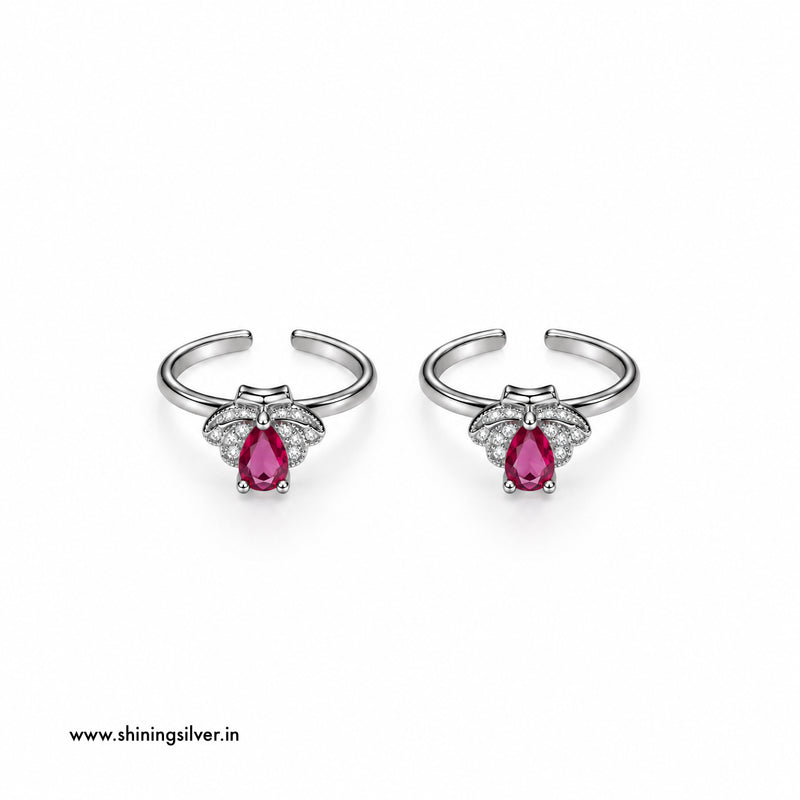 SHINING’s 925 Sterling Silver Pink Stone Bichiya