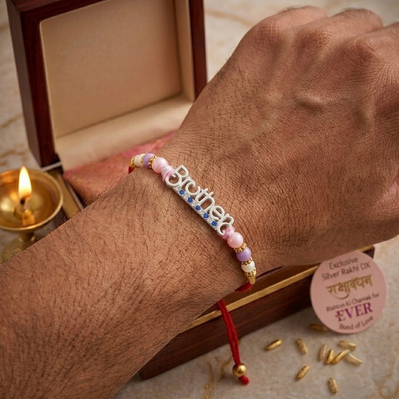 SHINING’s Pure Silver Brother Thread Rakhi