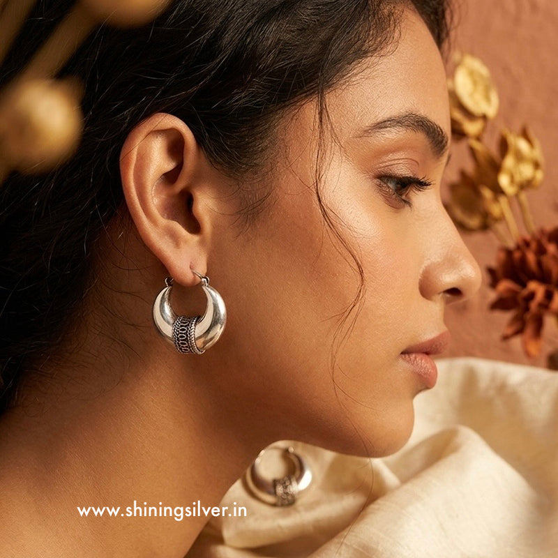 SHINING’s 925 Silver Oxidised Hoops | Bali